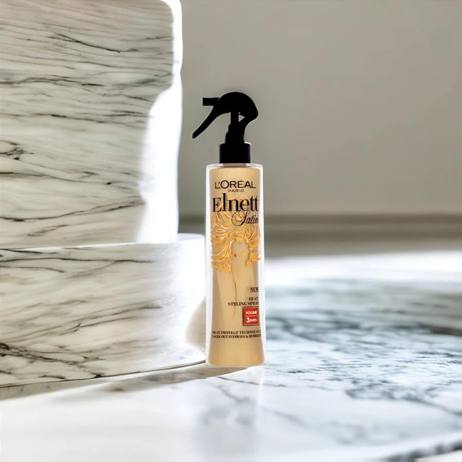 L'Oreal Paris Elnett Satin Volume Red Heat Protection Styling Spray 170ml,3600522281016