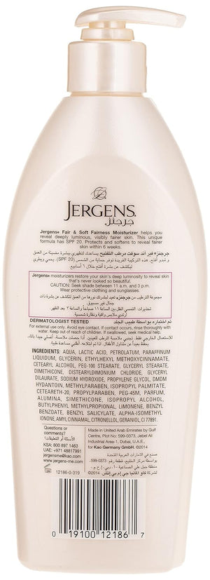 Jergens Fair & Soft SPF 20 Fairness Moisturizer 400ml