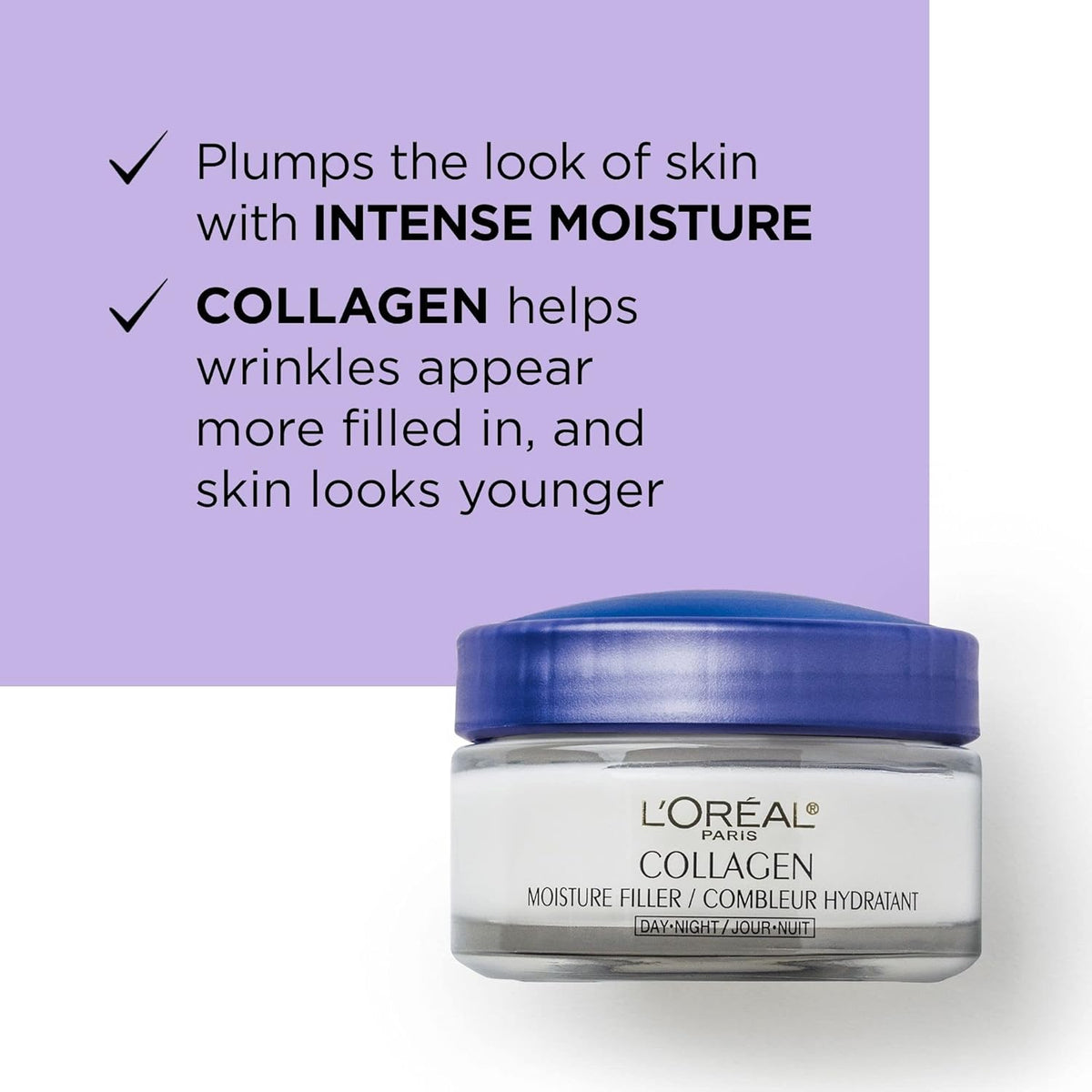 L'Oreal Paris Collagen Moisture Filler Daily Moisturizer Day & Night Cream 50ml,071249152874,