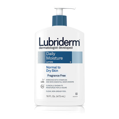 Lubriderm Daily Moisture Normal To Dry Skin Fragrance Free Body Lotion 473ml