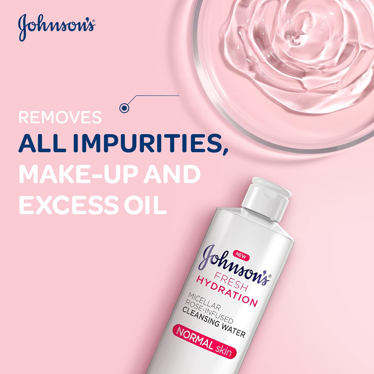 Johnson's Fresh Hydration Rose-Infused Micellar Cleansing Water For Normal Skin 400ml,3574661450964,
