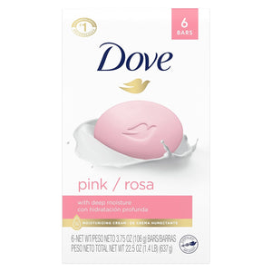 Dove Beauty Bar Pink Soap (Pack Of 6) 106g Each