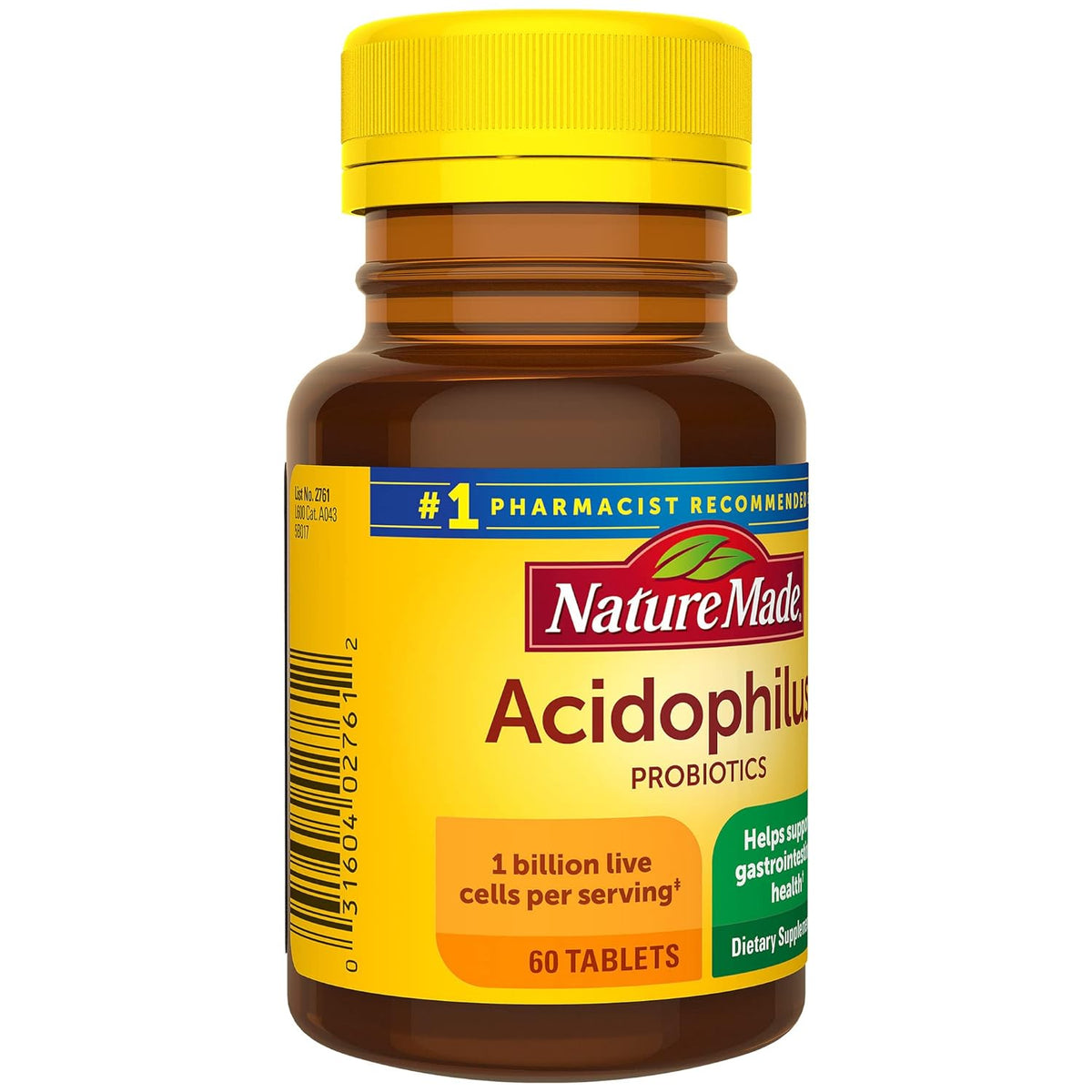 Nature Made Acidophilus Probiotics 60 Tablets,031604027612
