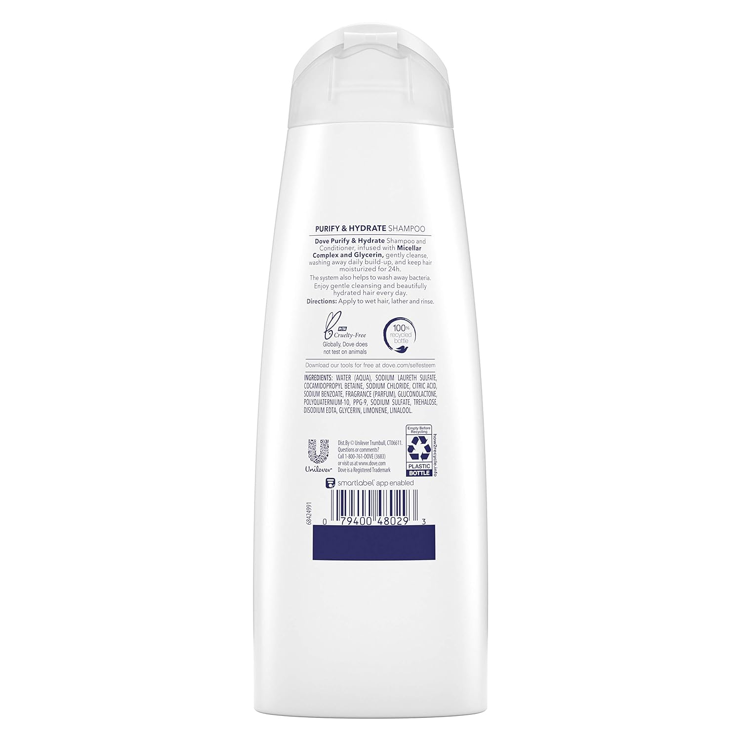 Dove Care & Protect Purify & Hydrate Shampoo 355ml,079400480293,