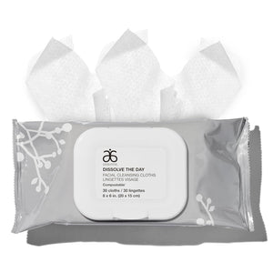 Arbonne Makeup Remover Wipes - Dissolve the Day Facial Cleansing Makeup Wipes for Women, Gentle Cleansing Towelette for Face, Removes Dirt and Sweat