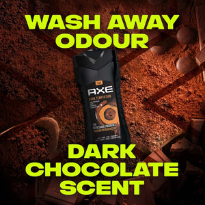 AXE Dark Temptation Dark Chocolate 3-In-1 Body, Face & Hair Wash