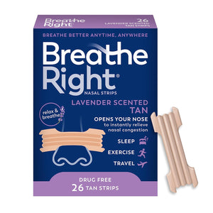 Breathe Right Lavender Scented Tan Nasal Strips 26 Count