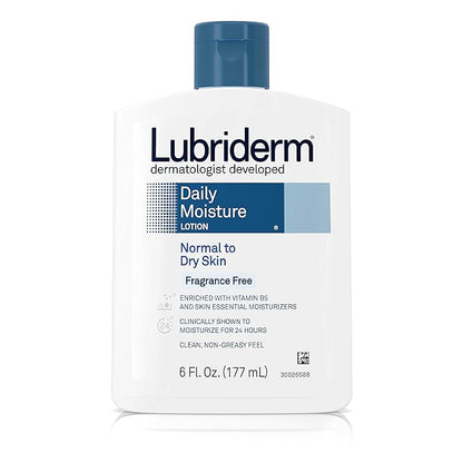 Lubriderm Daily Moisture Normal To Dry Skin Fragrance Free Body Lotion 177ml