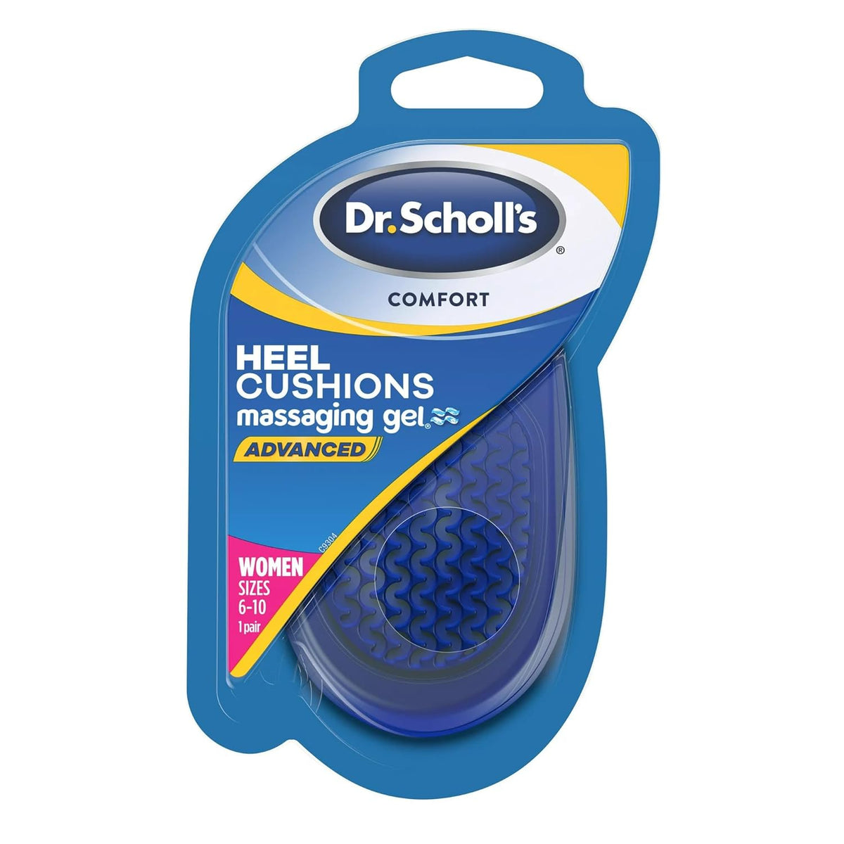 Dr. Scholl's Comfort Heel Cushions Advanced Massaging Gel Insoles 1 Pair (Women's 6-10),888853590707,