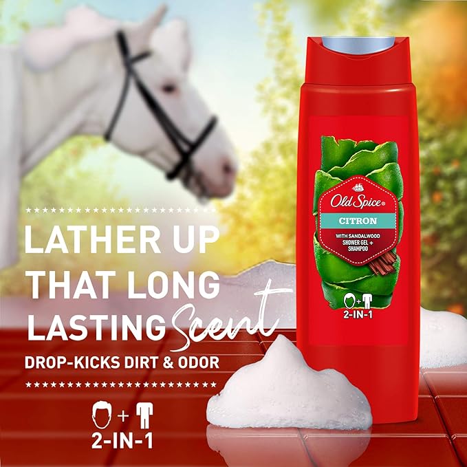Old Spice Citron With Sandalwood 2-In-1 Shower Gel & Shampoo 400ml,8001090533890
