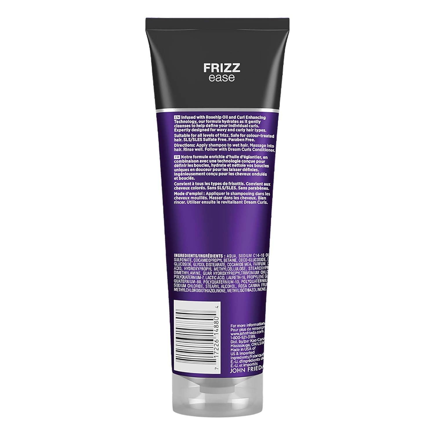John Frieda Frizz Ease Dream Curls Sulfate Free Rosehip Oil Shampoo 250ml,5017634005962,