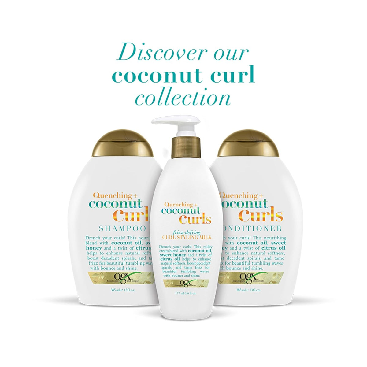 OGX Quenching + Coconut Curls Shampoo & Conditioner 385ml,022796971906