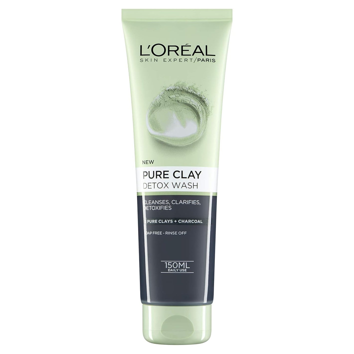 L'Oreal Paris Skin Expert Pure Clay Charcoal Detox Wash 150ml,3600523430932,