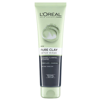 L'Oreal Paris Skin Expert Pure Clay Charcoal Detox Wash 150ml,3600523430932,