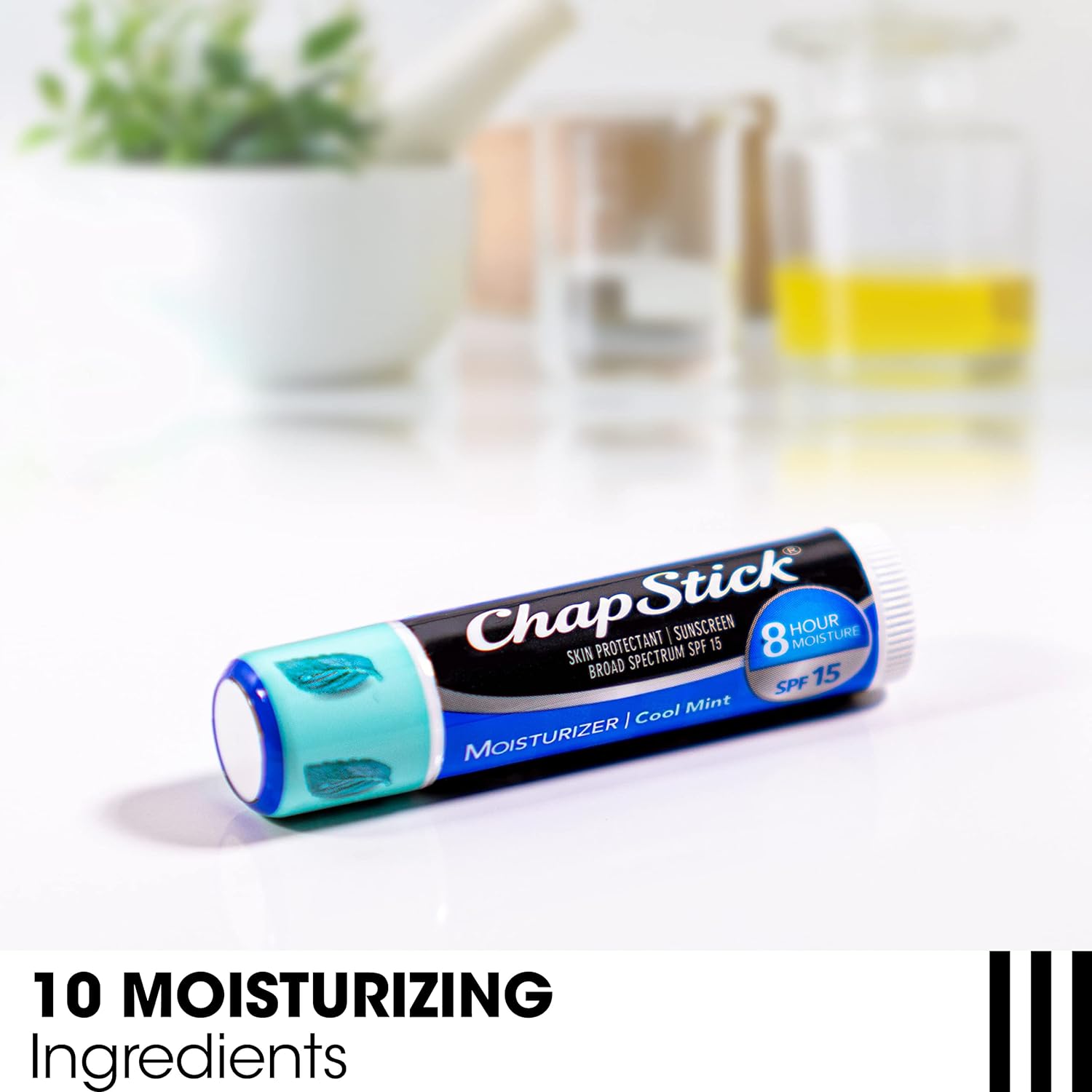 ChapStick Moisturizer Cool Mint SPF 15 Lip Balm (Pack Of 3) 4g Each,305730768405,