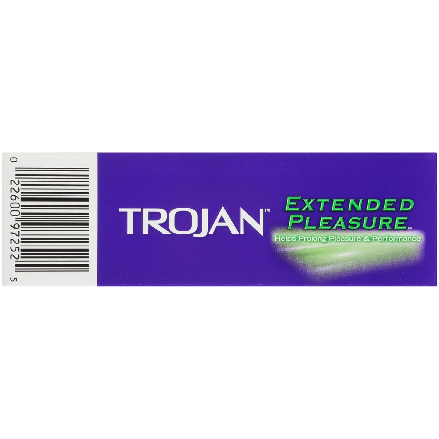 Trojan Extended Pleasure Climax Control Lubricant Lubricated Latex Condoms 12 Count barcode