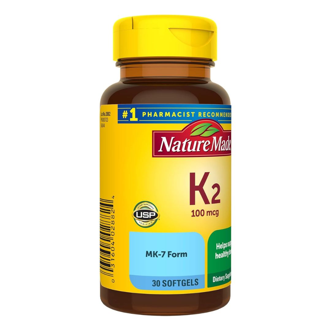 Nature Made K2 100mcg 30 Softgels,031604028824