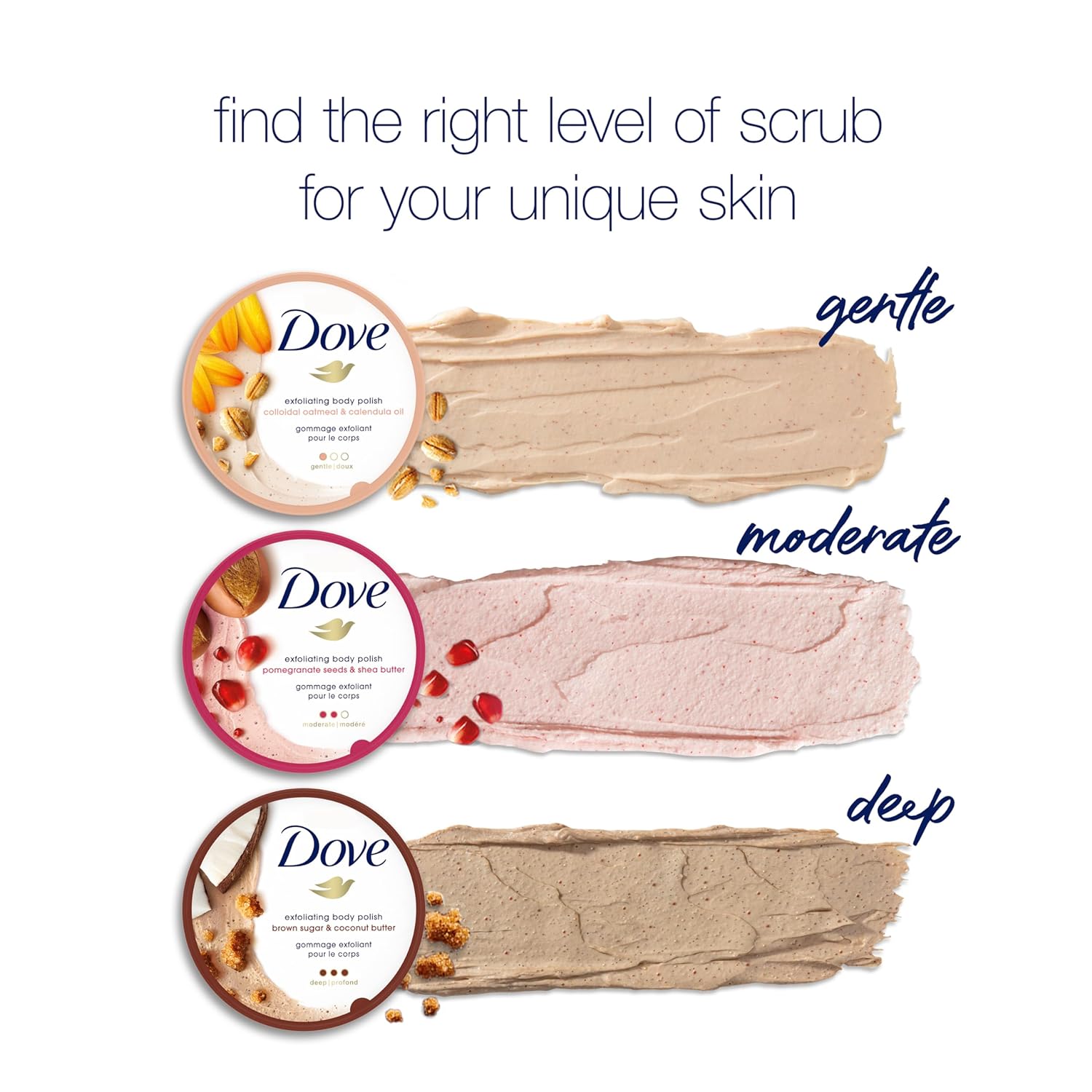 Dove Colloidal Oatmeal & Calendula Oil Exfoliating Body Scrub 298g,011111022676,