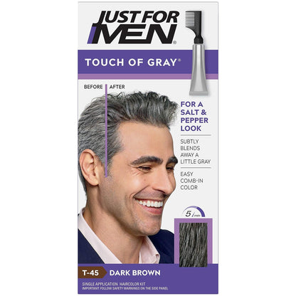 Just For Men Touch Of Gray T-45 Dark Brown Easy Comb-In Color