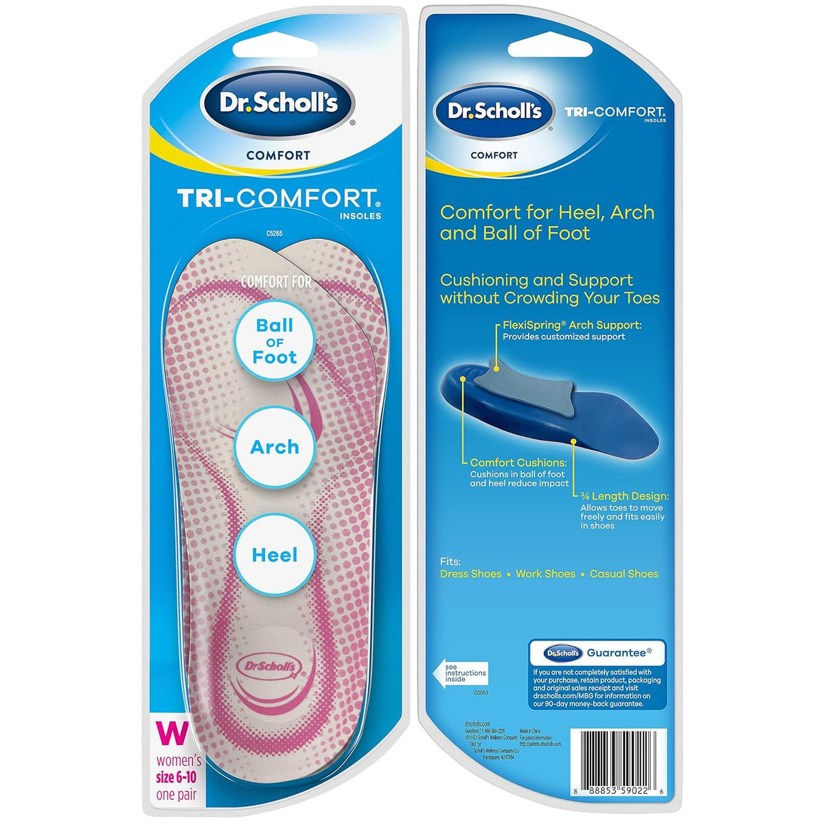 Dr. Scholl's Comfort Tri-Comfort Insoles 1 Pair (Women's 6-10),888853590226,