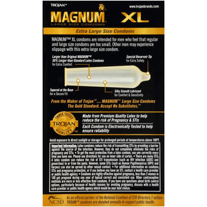 Trojan Magnum  Large Size XL Lubricated Latex Condoms 12 Count