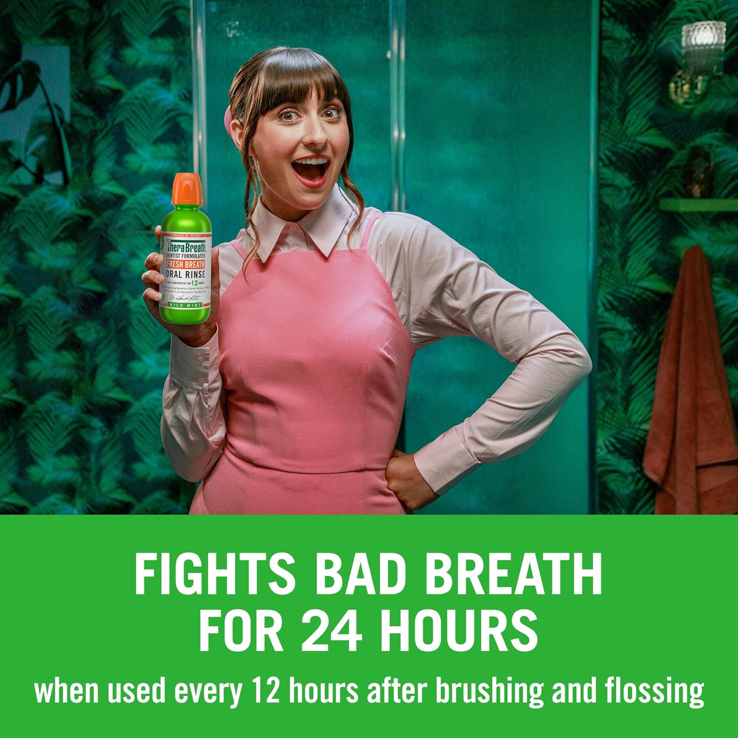 TheraBreath Fresh Breath Mild Mint Oral Rinse Mouthwash 473ml,697029284377