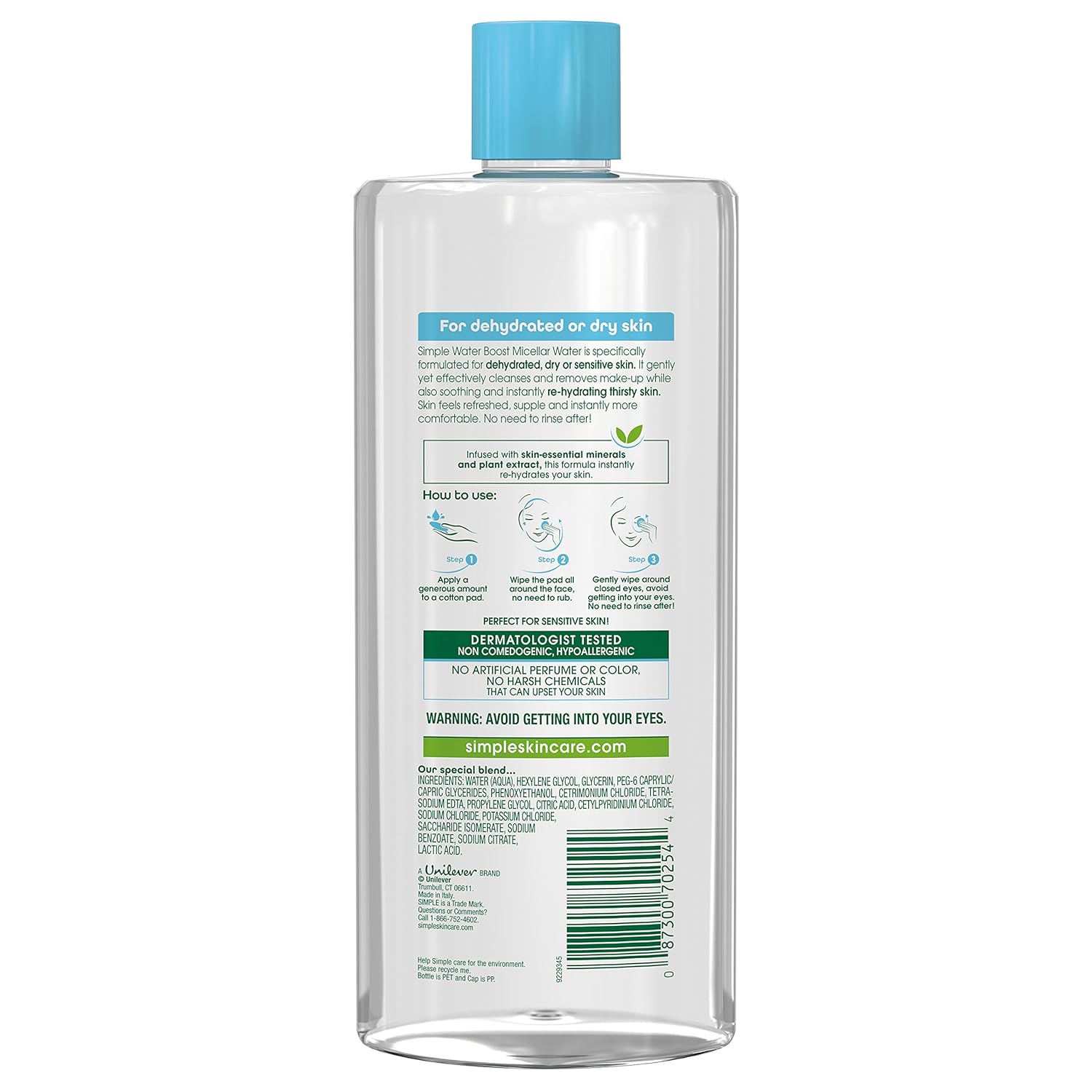 Simple Sensitive Skin Experts Water Boost Micellar Cleansing Water 200ml,8710908711527,