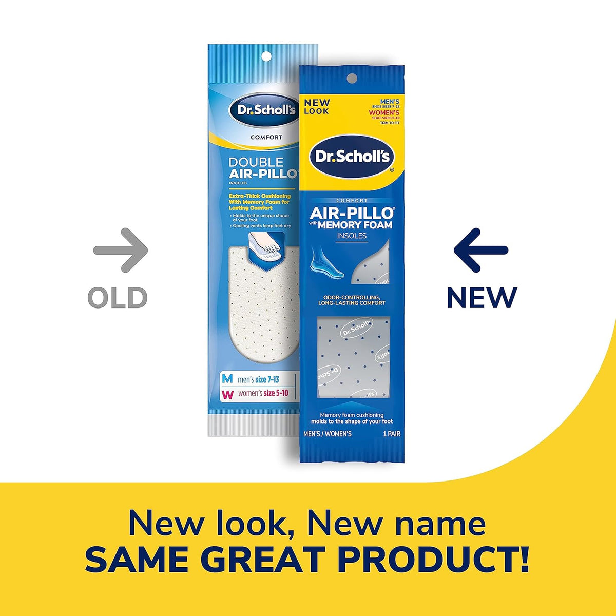 Dr. Scholl's Comfort Air-Pillo Memory Foam Insoles 1 Pair (Men's 7-13/Women's 5-10),888853002200,