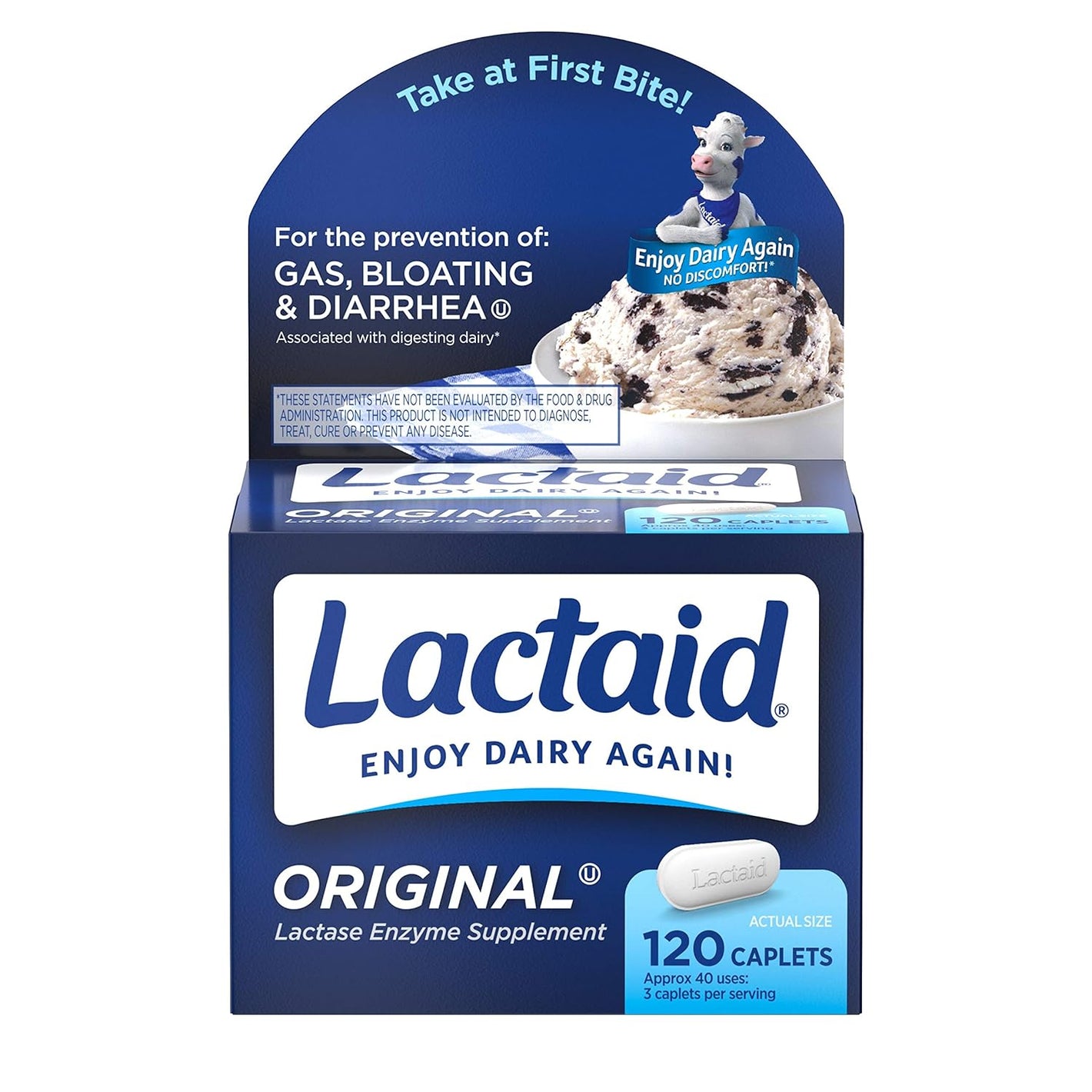 Lactaid Original Lactase Enzyme Supplement 120 Caplets