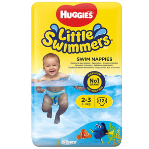 Huggies Little Swimmers Disney Pixar Finding Dory 12 Swim Nappies Size No.2-3 (3-8kg)