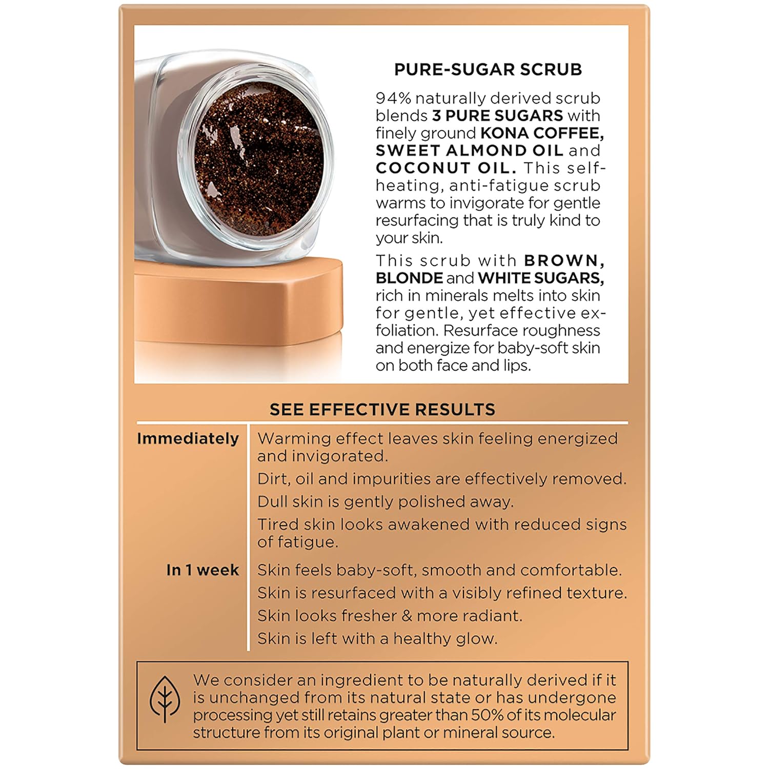 L'Oreal Paris Resurface & Energize Pure-Sugar Scrub 48g,3600523694877