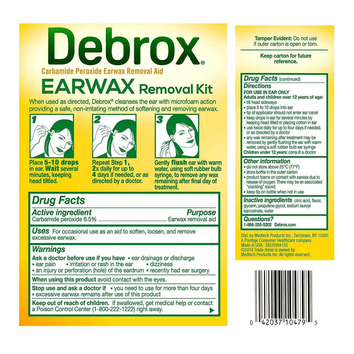 Debrox Earwax Removal Aid Kit 15ml,042037104795,