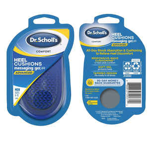 Dr. Scholl's Comfort Heel Cushions Massaging Gel Advanced Insoles 1 Pair (Men's 8-13)