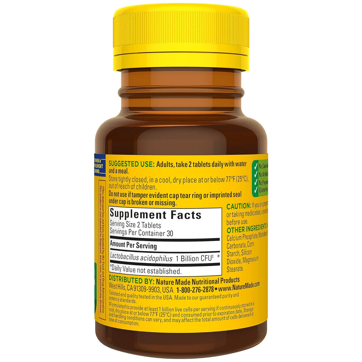 Nature Made Acidophilus Probiotics 60 Tablets,031604027612