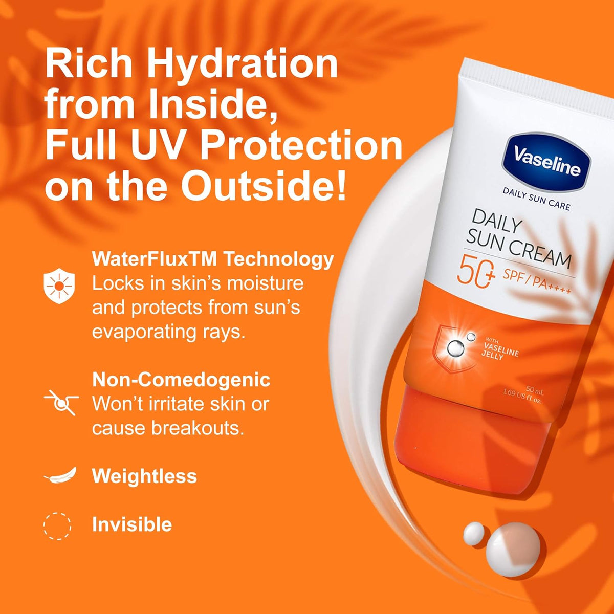 Vaseline Daily Sun Care Daily Sun Cream SPF 50+ PA+++ Sunscreen 50ml,8801619048481