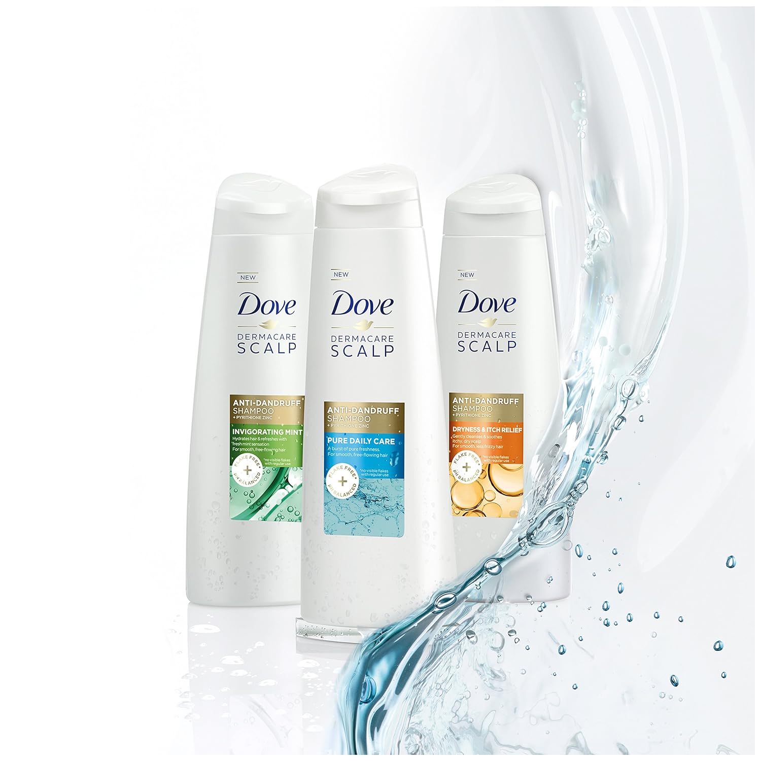 Dove DermaCare Scalp Invigorating Mint Anti-Dandruff 2-In-1 Shampoo & Conditioner 335ml,079400678904,