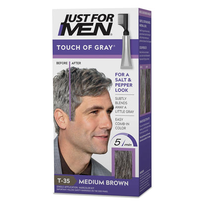 Just For Men Touch Of Gray T-35 Medium Brown Easy Comb-In Color