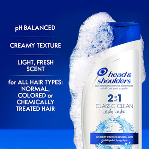 Head & Shoulders Classic Clean 2-In-1 Anti-Dandruff Shampoo + Conditioner 400ml,8001090616555,