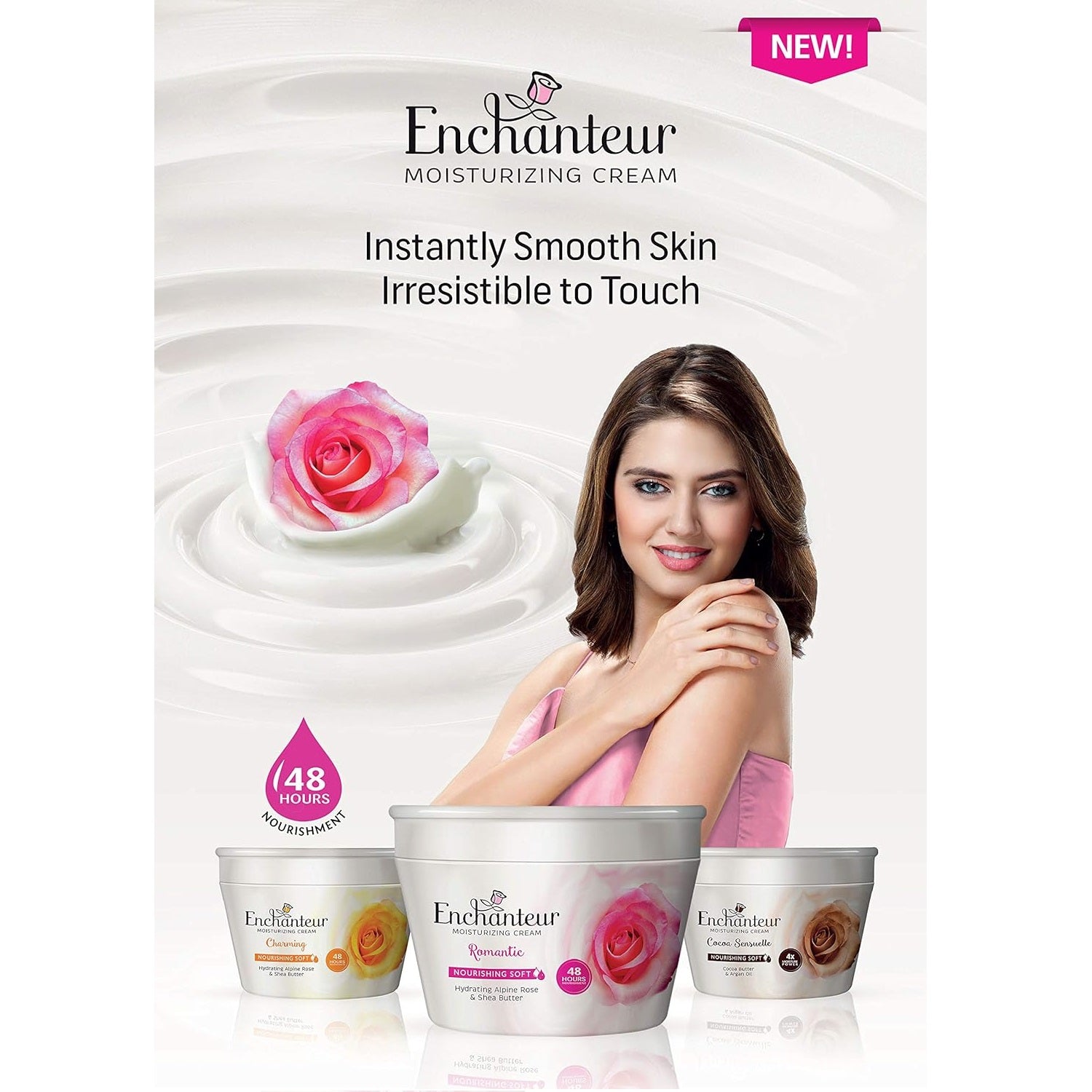 Enchanteur Charming Hydrating Alpine Rose & Shea Butter Moisturizing Cream 200ml,8888202056139