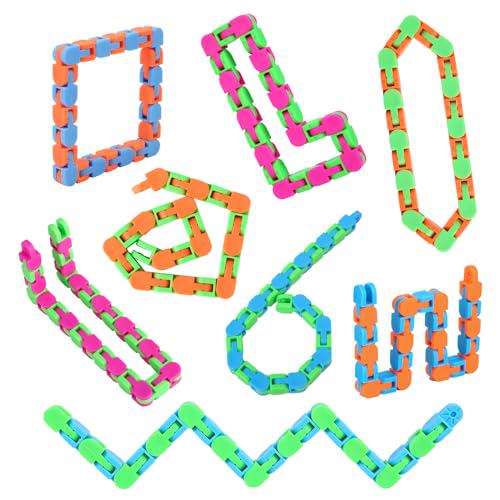 Wacky Tracks Fidget Toys 8 Pack Snap and Click Sensory Toy Set for Kids and Adults Stress Relief ADHD