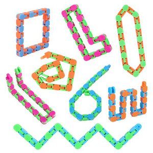 Wacky Tracks Fidget Toys 8 Pack Snap and Click Sensory Toy Set for Kids and Adults Stress Relief ADHD