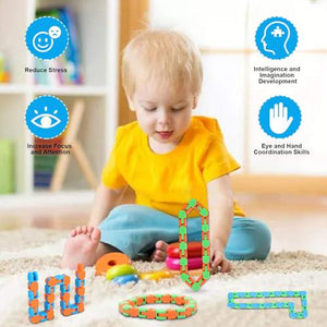 Wacky Tracks Fidget Toys 8 Pack Snap and Click Sensory Toy Set for Kids and Adults Stress Relief ADHD
