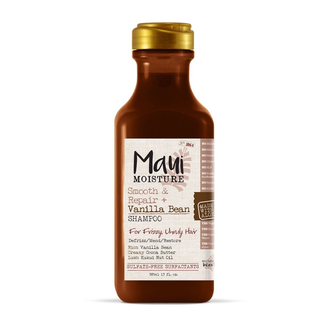 Maui Moisture Smooth & Revive + Vanilla Bean Shampoo & Conditioner For Frizzy, Unruly Hair 385ml