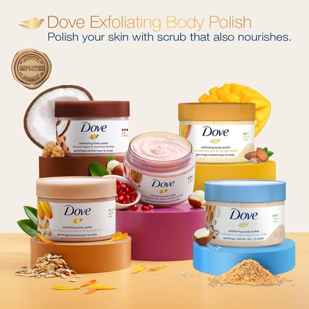 Dove Brown Sugar & Coconut Butter Exfoliating Body Scrub 298g,011111022690