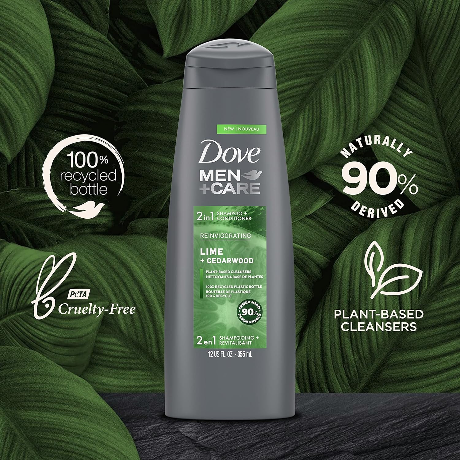 Dove Men +Care Lime + Cedarwood Reinvigorating 2-In-1 Shampoo + Conditioner 335ml,079400479150,