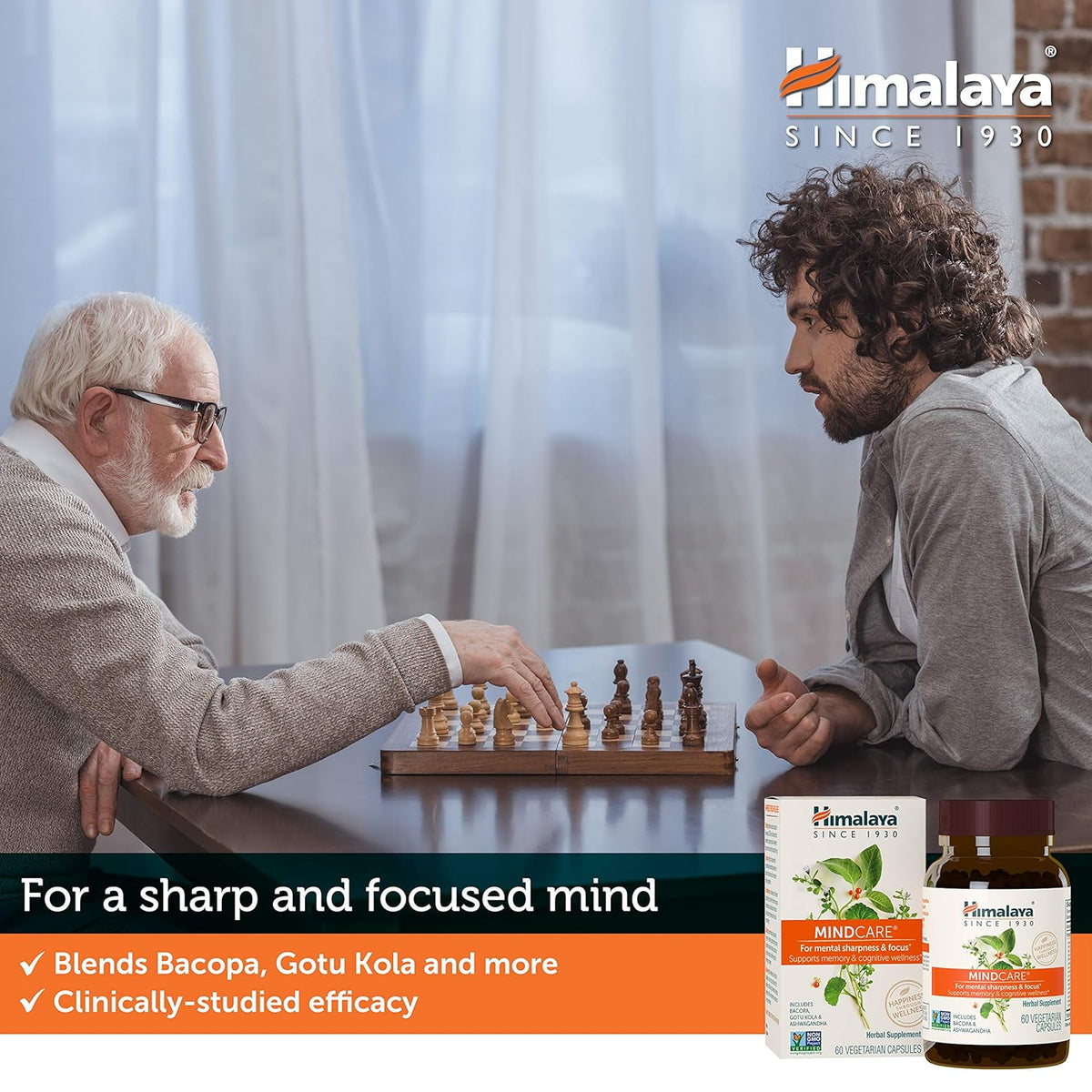 Himalaya Mind Care For Mental Sharpness & Focus 60 Veg Capsules,605069006019