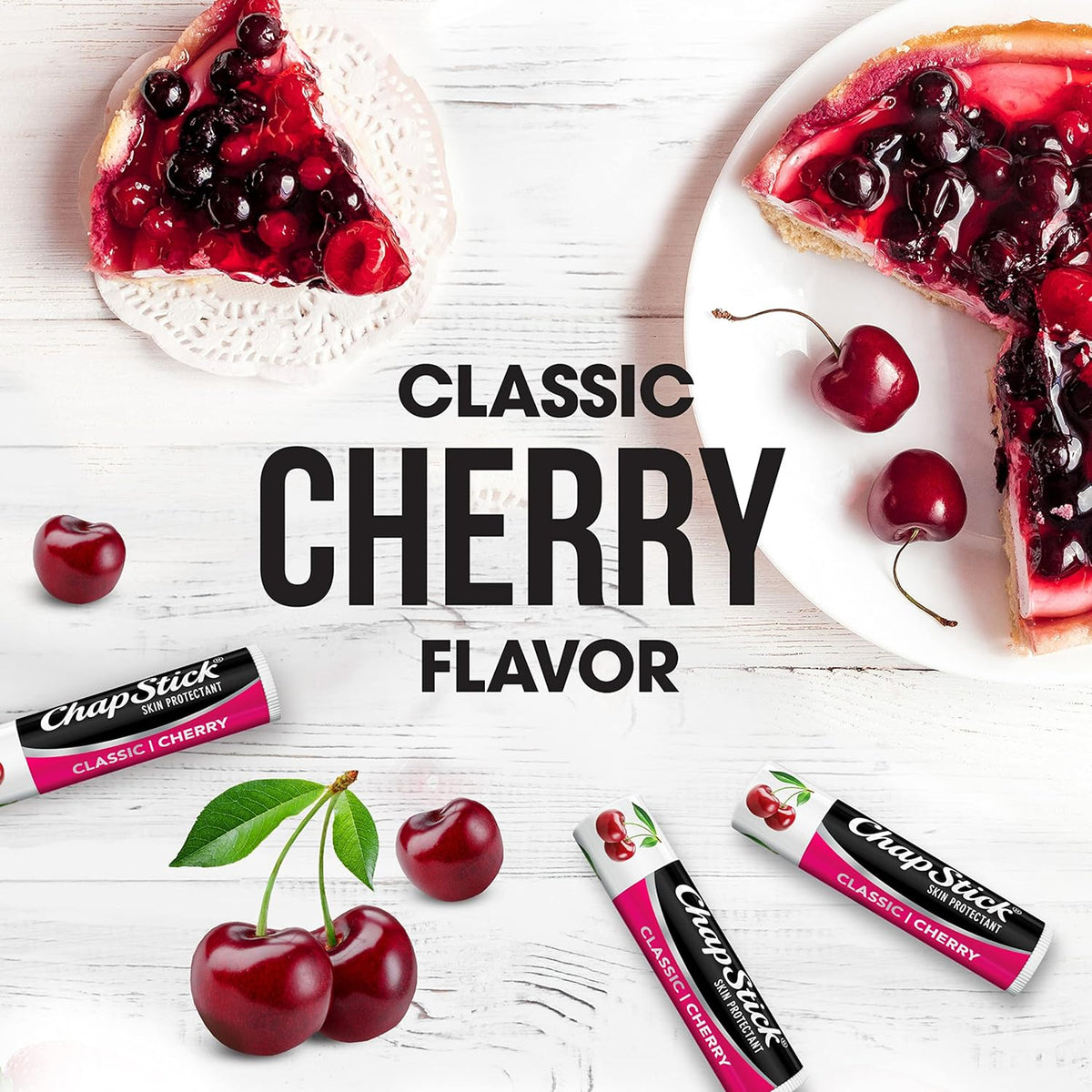 ChapStick Classic Cherry Lip Balm (Pack Of 3) 4g Each,305730705417