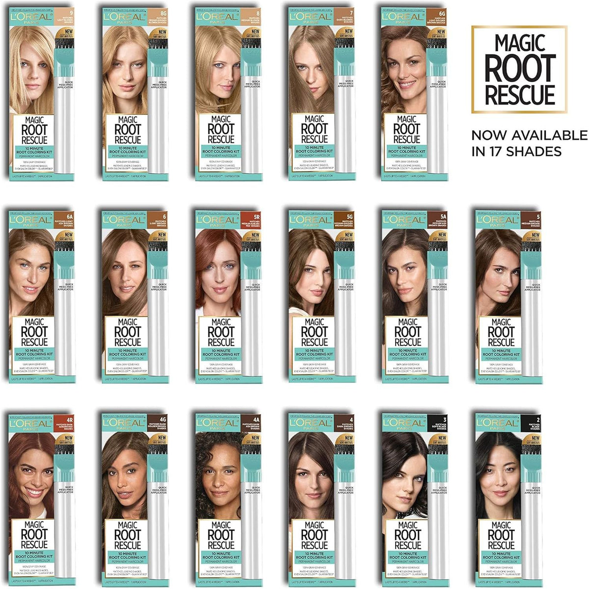 L'Oreal Paris Magic Root Rescue Black Shade No.5 Root Coloring Kit 27ml,071249418109,