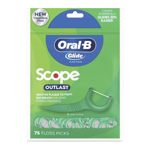 Oral-B Glide Scope Outlast Mint Flavor Floss Picks 75 Count