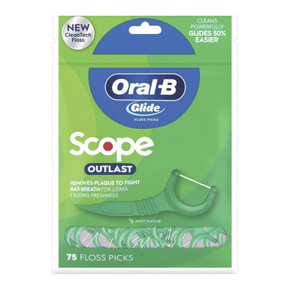 Oral-B Glide Scope Outlast Mint Flavor Floss Picks 75 Count